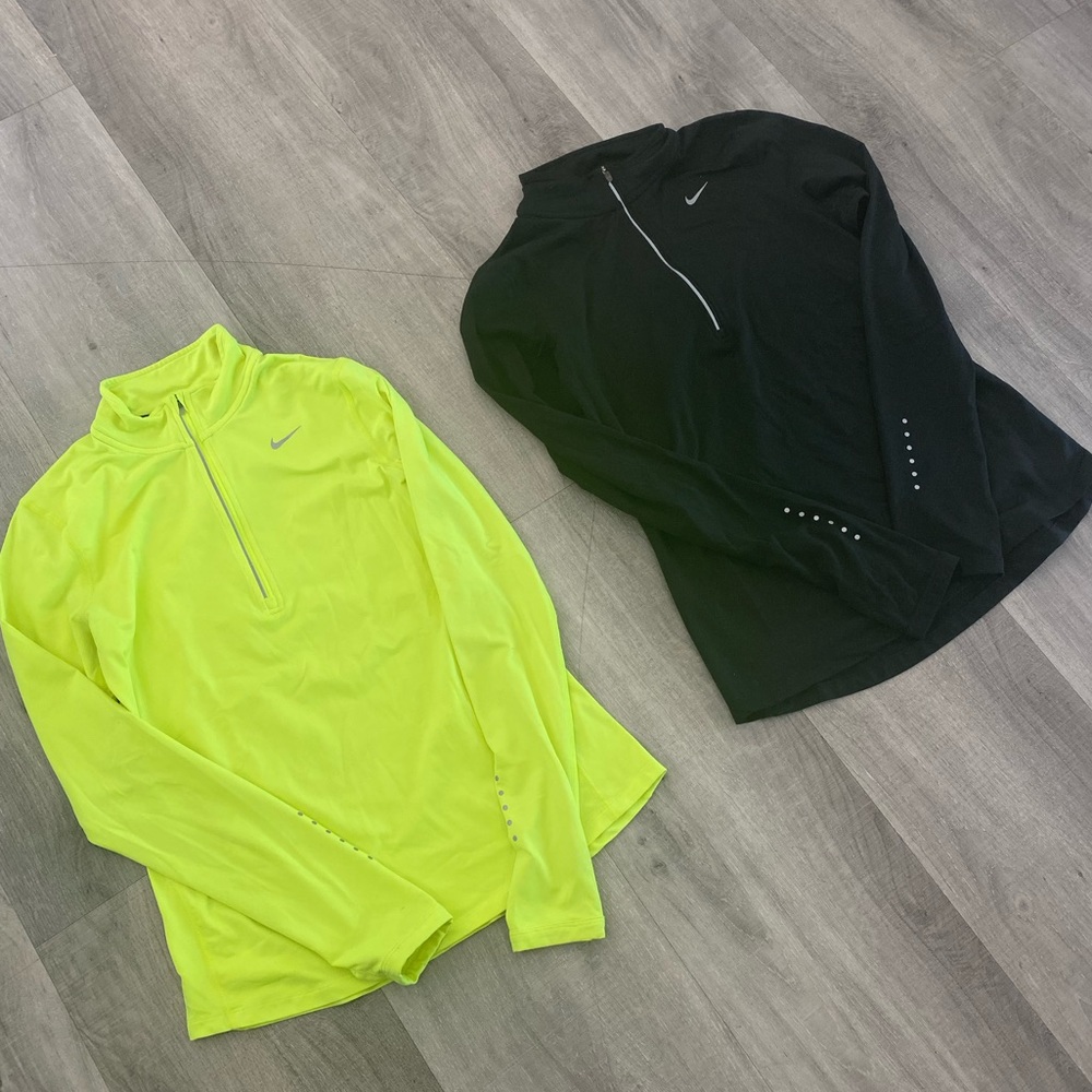 Nike Dri Fit half zip running long sleeve shirts